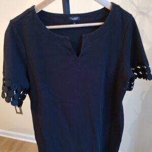 Talbots Black Short Sleeve Mini Dress - Size Petite 1X